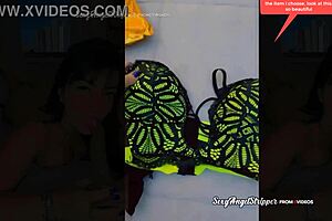 Latina goddess flaunts curves and toys in public shop