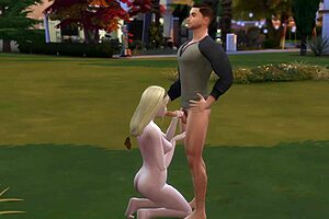 Public park fun turns into steamy blowjob session