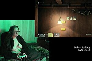 Alan Wake 2 naked playthrough part 2: commented gameplay with big natural tits and glasses fetish