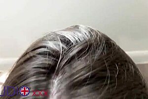British teen in a polo shirt gives a great blow job