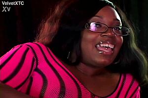 Amateur blonde with natural big tits and black ass gets an interview