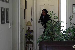 Nyssa Nevers in hot lesbian action with a big toy
