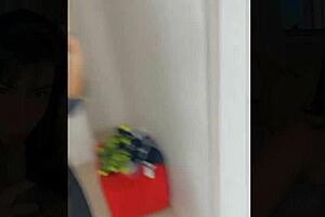 Latina goddess flaunts curves and toys in public shop