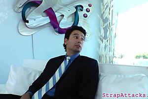 Submissive boyfriend enjoys rimming his dominant girlfriend in a BDSM sex act