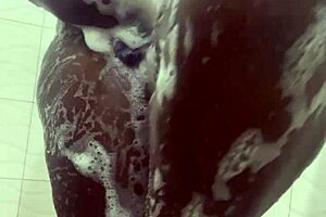 Big tits and fat ass get a surprise in the bathroom