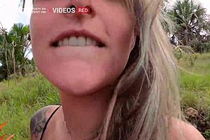 Beautiful Brazilian babe enjoys roadside cowgirl sex in jalapeo