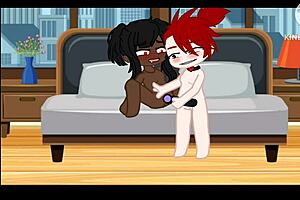 Best friend’s big tits and pussy play in a sex lesbian scene in a gacha game