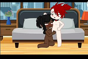 Best friend’s big tits and pussy play in a sex lesbian scene in a gacha game