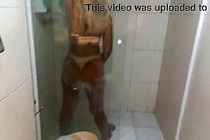 Having sex right in the shower in front of husband