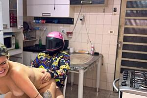 My naughty wife got steamy delivery action