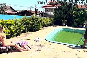 The husband waited outside for the pool boy