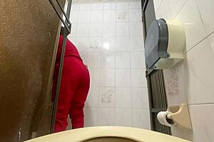 The camera in the hospital bathroom caught a naughty nurse peeing