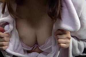 Skinny Japanese girl tries vibrator for the first time