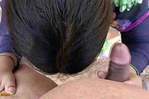 Daring couple's juicy jungle fuck in nature