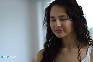 Delicate brunette offers herself for stepdad’s desires