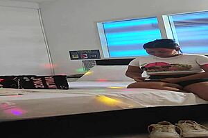 Latina beauty cheats on her old husband