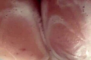 Horny British slut masturbating in the shower