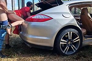 Couple caught making love in the forest, a daring outdoor act