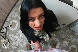 Face-fuck, deepthroat, and fuck in dirty jacket