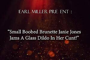 Small tits Jane, wild masturbates with glass toy