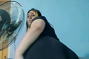 The full-size woman in short shorts teases you