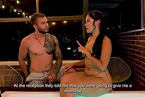 Brunette Colombian cheats on her husband in jacuzzi