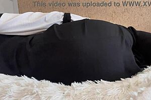 An Arab girl is walking around without wearing panties