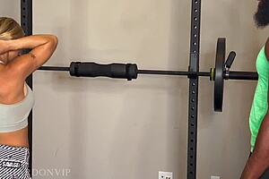 A girl is training with a personal trainer and cheats on her husband