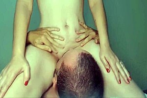 The guy licks the beautiful brunette's sweet pussy very much