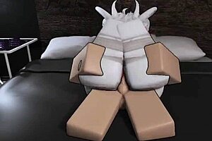 A girl was trained to be a slut in a Roblox condo