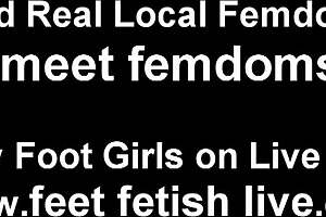 Lesbian footjob video includes foot fetish and jerk off instructions